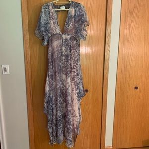 FOXIEDOX purple tie die maxi dress